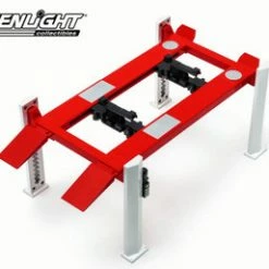 Four Post Lift, Red & White - Greenlight 12888 - 1/18 Scale Diecast Model Toy Car