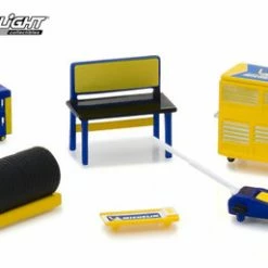 Muscle Shop Tools Michelin Tires, Yellow With Blue - Greenlight 13161/48 - 1/64 Scale Diecast Car