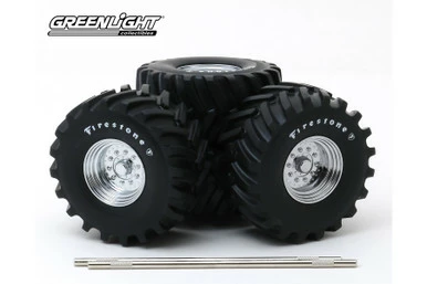 Monster Truck Firestone Wheel & Tire Set, Black - Greenlight 13546 - 1/18 Scale Diecast Accessory 3 Monster Truck Firestone Wheel & Tire Set, Black - Greenlight 13546 - 1/18 Scale Diecast Accessory