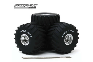 Monster Truck Goodyear Wheel & Tire Set, Black - Greenlight 13547 - 1/18 Scale Diecast Acessory 3 Monster Truck Goodyear Wheel & Tire Set, Black - Greenlight 13547 - 1/18 Scale Diecast Acessory