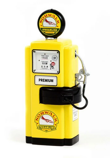1948 Wayne 100-A Gas Pump Norwalk Gasoline, Yellow, Greenlight 14110A - 1/18 Scale Diecast Gas Pump 2 1948 Wayne 100-A Gas Pump Norwalk Gasoline, Yellow, Greenlight 14110A - 1/18 Scale Diecast Gas Pump