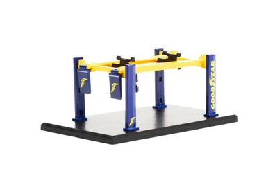 Four-Post Lift - Goodyear Tires, Blue/Yellow - Greenlight 16130A - 1/64 Scale Diecast Accessory 3 Four-Post Lift - Goodyear Tires, Blue/Yellow - Greenlight 16130A - 1/64 Scale Diecast Accessory