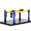 Four-Post Lift - Michelin Tires, Blue/Yellow - Greenlight 16130B- 1/64 Scale Diecast Accessory -ModelToyCars Shop 16130B 48 GL Four Post Lift S3 Michelin Tires 164 1 78804.1658160547.386.513