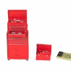 Tire Brigade 4 Piece Tool Set, Red - Motorhead Miniatures 189 - 1/18 Scale Diorama Accessory