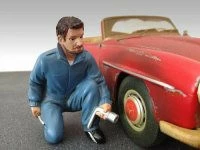 Mechanic Jerry Figure, Blue - American Diorama Figurine 23789 - 1/18 Scale