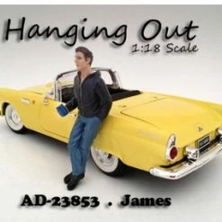 Hanging Out James Figure, Black With Blue - American Diorama Figurine 23853 - 1/18 Scale