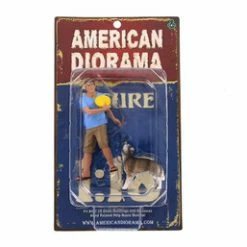 Man And Dog, American Diorama 23889 - 1/18 Scale Hand Painted Figurine Set