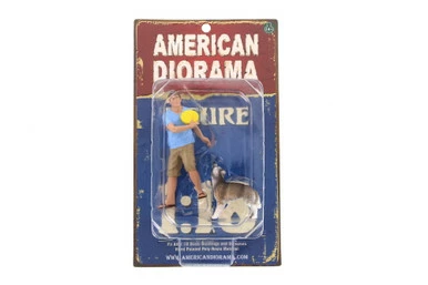 Man And Dog Set, Blue/Beige - American Diorama 23889 - 1/18 Scale Hand Painted Model 3 Man And Dog Set, Blue/Beige - American Diorama 23889 - 1/18 Scale Hand Painted Model