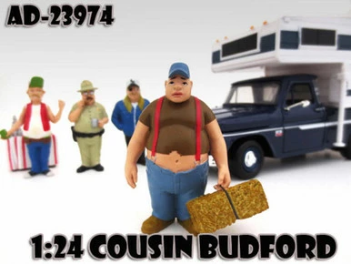 Trailer Park Figures Series 1 Cousin Budford, American Diorama Figurine 23974 - 1/24 Scale 3 Trailer Park Figures Series 1 Cousin Budford, American Diorama Figurine 23974 - 1/24 Scale