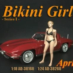 Bikini Girl April, Black - American Diorama 38168 - 1/18 Scale Figurine - Diorama Accessory