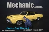 Mechanic Classic Juan W/Lug Wrench, Blue - American Diorama 38177, 1/18 Figurine, Diorama Accessory