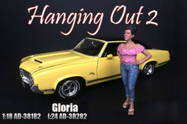 Gloria Figure, Pink With Blue - American Diorama 38182 - 1/18 Scale Figurine - Diorama Accessory 3 Gloria Figure, Pink With Blue - American Diorama 38182 - 1/18 Scale Figurine - Diorama Accessory