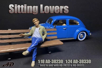 Sitting Lovers Figure I, Blue & Green - American Diorama 38230 - 1/18 Figurine - Diorama Accessory 3 Sitting Lovers Figure I, Blue & Green - American Diorama 38230 - 1/18 Figurine - Diorama Accessory