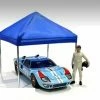 Canopy Set, Silver - American Diorama 38249 - 1/18 Scale Figurine - Diorama Accessory -ModelToyCars Shop 38249 AD Accessory Canopy Set Silver Frame w Blue Canopy 118 1 90394.1659476492.386.513