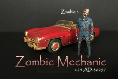 Zombie Mechanic I, Blue - American Diorama 38297 - 1/24 Scale Figurine - Diorama Accessory 3 Zombie Mechanic I, Blue - American Diorama 38297 - 1/24 Scale Figurine - Diorama Accessory