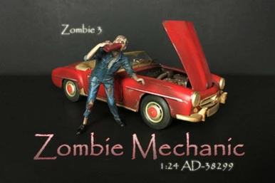 Zombie Mechanic III, Blue - American Diorama 38299 - 1/24 Scale Figurine - Diorama Accessory 3 Zombie Mechanic III, Blue - American Diorama 38299 - 1/24 Scale Figurine - Diorama Accessory