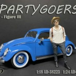 Partygoers Figure III, Gray And White - American Diorama 38323 - 1/24 Figurine - Diorama Accessory