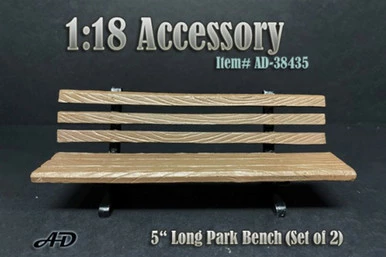 Park Bench (Set Of 2 Benches), Brown - American Diorama 38435 - 1/18 Figurine - Diorama Accessory 3 Park Bench (Set Of 2 Benches), Brown - American Diorama 38435 - 1/18 Figurine - Diorama Accessory