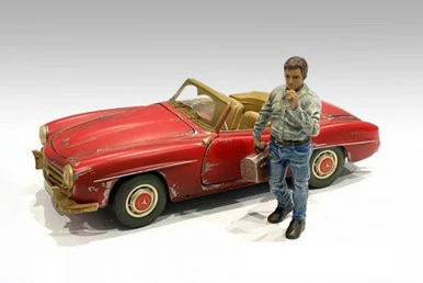 Auto Mechanic - Chainsmoker Larry, Green - American Diorama 76361, 1/24 Figurine, Diorama Accessory 3 Auto Mechanic - Chainsmoker Larry, Green - American Diorama 76361, 1/24 Figurine, Diorama Accessory