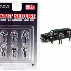 Secret Service Figurine Set, Black - American Diorama 76479MJ - 1/64 Figurine - Diorama Accessory