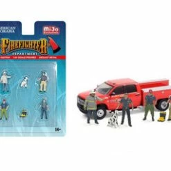 Firefighters 2 Figurine Set, Multi - American Diorama 76482MJ - 1/64 Figurine - Diorama Accessory