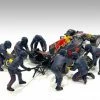 Formula One F1 Pit Crew Team Set II - American Diorama 76555 - 1/18 Figurine - Diorama Accessory -ModelToyCars Shop 76555 AD Pit Crew Figures Set 2 Team Blue 118 1 67707.1646330947.386.513