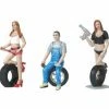 Motorhead Miniatures Tire Brigade Andie, Derek & Michele 3 PC Figurine Set, 773-1/24 Scale Figurine - Diorama Accessory -ModelToyCars Shop 773 MDI Tire Brigade Andie Derek and Michele 124 1 AZ 09048.1610379675.386.513