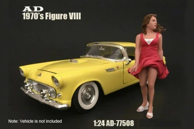 70s Style Figure - VIII, American Diorama 77508 - 1/24 Scale Accessory For Diecast Cars 3 70s Style Figure - VIII, American Diorama 77508 - 1/24 Scale Accessory For Diecast Cars