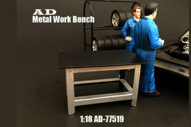 Metal Work Bench, American Diorama 77519 - 1/18 Scale Accessory For Diecast Cars 3 Metal Work Bench, American Diorama 77519 - 1/18 Scale Accessory For Diecast Cars