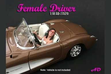 Female Driver, American Diorama 77529 - 1/18 Scale Accessory For Diecast Cars 3 Female Driver, American Diorama 77529 - 1/18 Scale Accessory For Diecast Cars