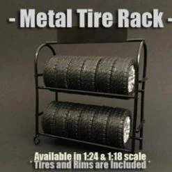 Metal Tire Rack, American Diorama 77530 - 1/24 Scale Accessory For Diecast Cars
