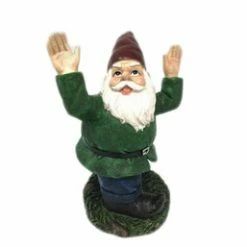 Garden Gnome Watering Fun II, Green - American Diorama 8447 - Garden Statue