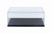 Acrylic Display Case (w/3 Background Designs), Black Base - ModelToyCars 9919BK - 1/18 Accessory